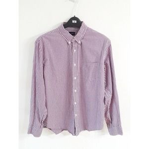 Mens J Crew Summer Button Up Cotton Picnic Plaid Spring Purple Versatile Shirt